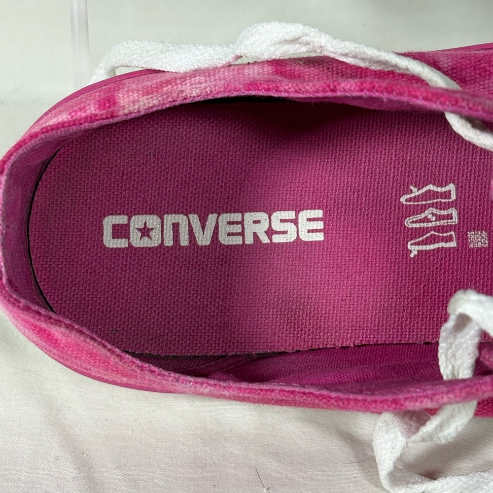 Converse All Star Bright Pink Tie Dye Lace Up Unisex Sneakers SZ M's 8/W's 10 - Picture 7 of 12